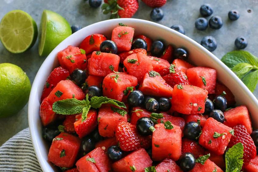 Mojito fruit salad