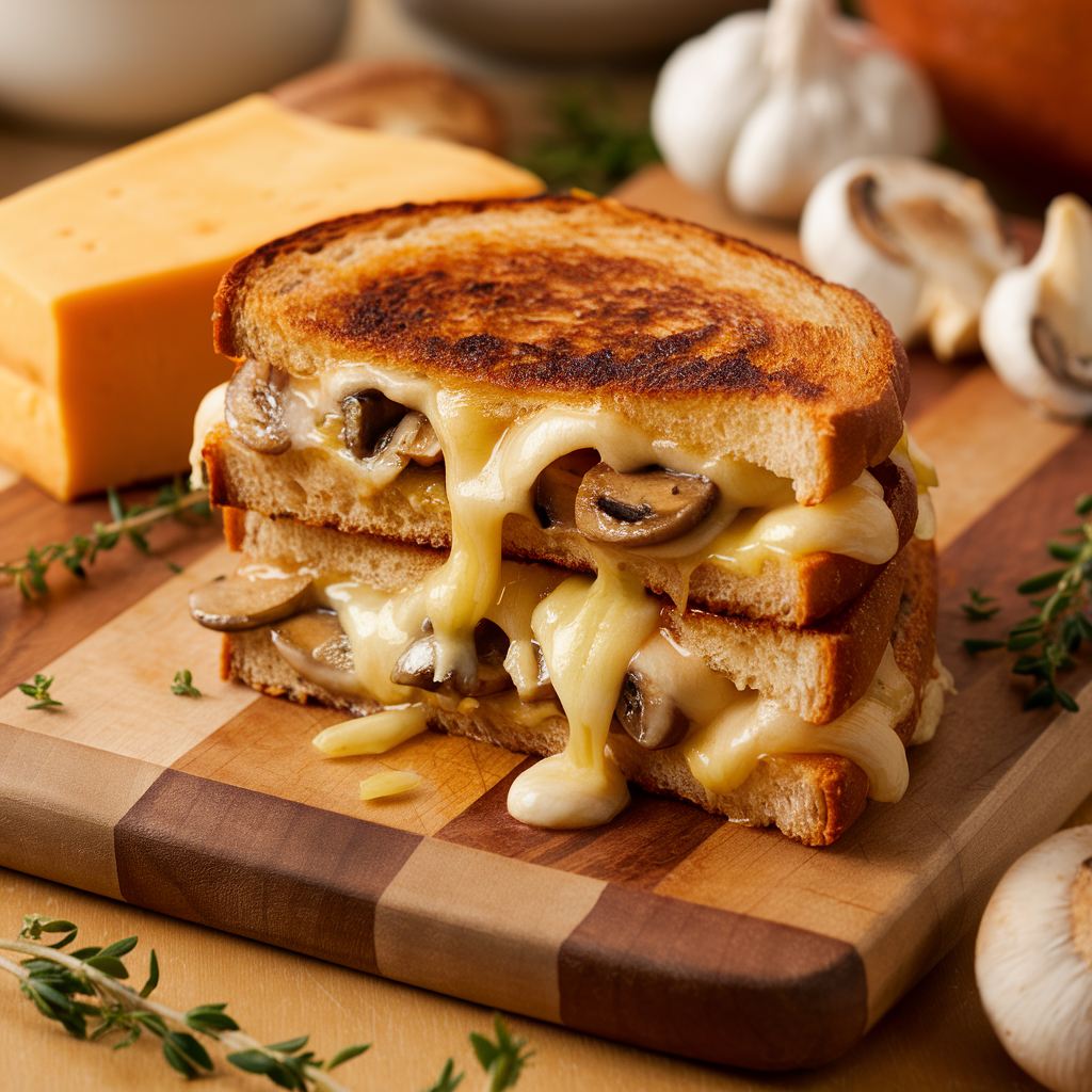 Garlic Mushroom Grilled Cheese