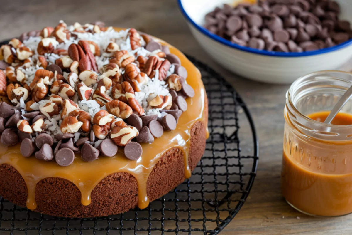 German Chocolate Poke Cake