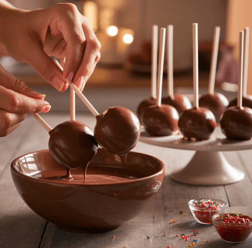 What is the secret to coating cake pops